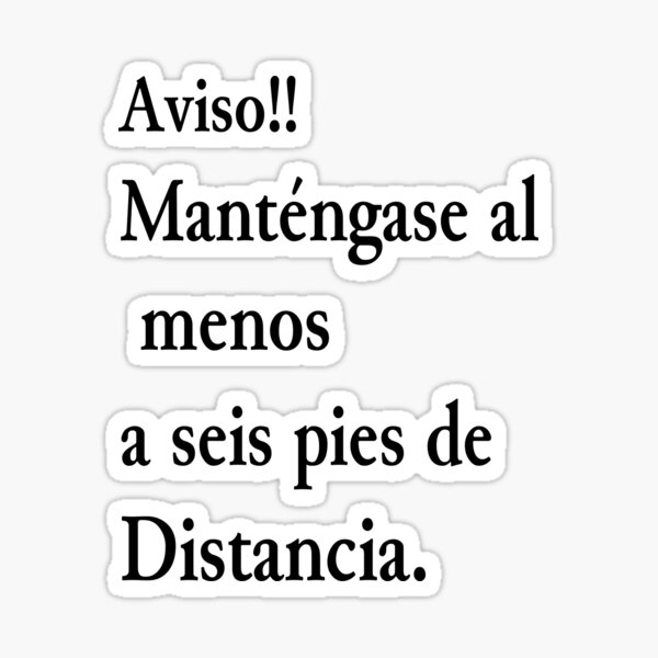 "Warning!! Stay at least six feet apart." Sticker for Sale by Mabedi