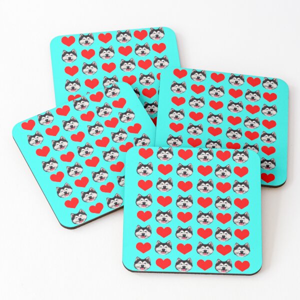 Item preview, cute husky dog face heart pattern funny siberian husky valentines day gift designed and sold by alaechamlal.