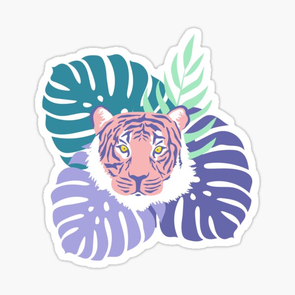Vista previa del artículo con la obra «Tigre de la selva - Púrpura», diseñado y vendido por latheandquill.