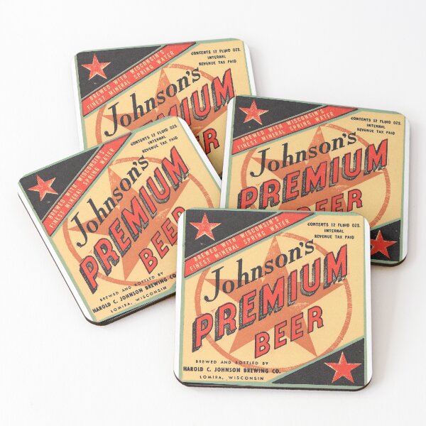 Item preview, Johnson's Premium Beer, distressed designed and sold by uniquenostalgia.