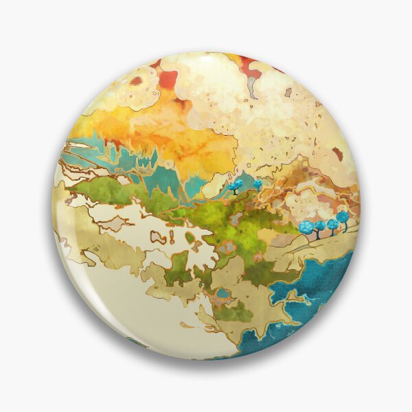 Item preview, Abstract landscape, hills, lake, trees, clouds designed and sold by Svitac.