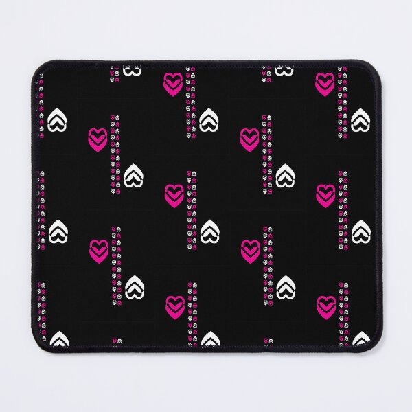 Item preview, Coupled Hearts in Pink 'n White, 2 Rows on Black designed and sold by CoffeeWires.