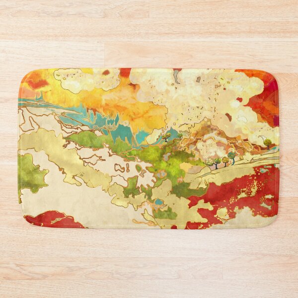 Item preview, Abstract landscape, hills, lake, trees, clouds designed and sold by Svitac.