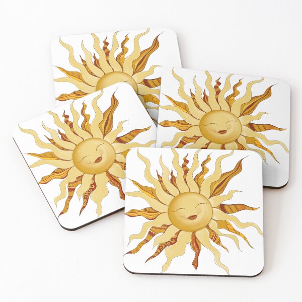 Item preview, Happy face sun with designs on rays designed and sold by Inktown.