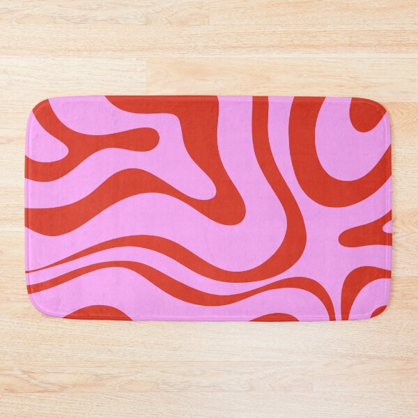 Item preview, Modern Retro Liquid Swirl Abstract Pattern Square Red and Pink designed and sold by kierkegaard.