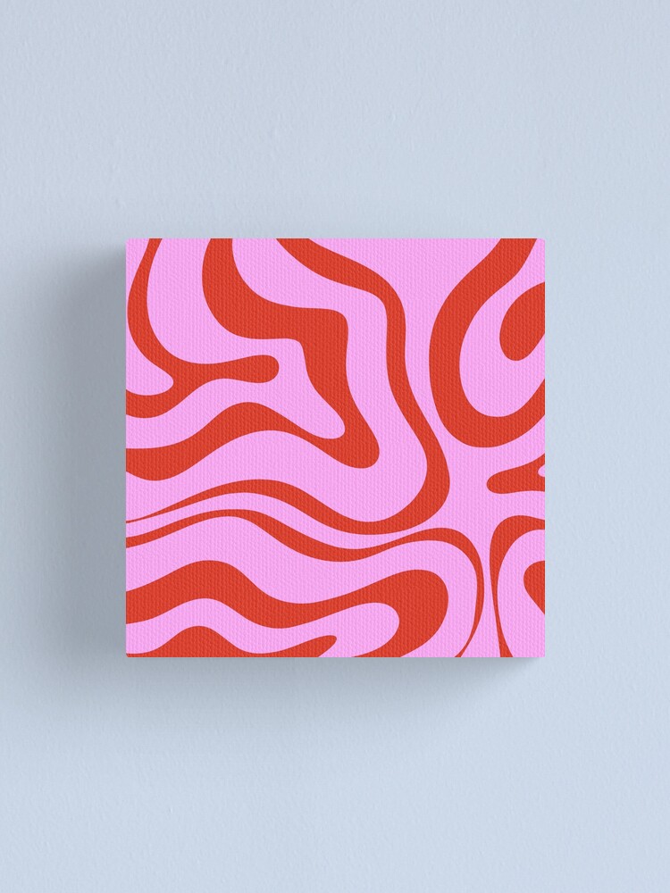 Retro Liquid Swirl Abstract Pattern in Double Y2K Pink Poster by  Kierkegaard Design Studio