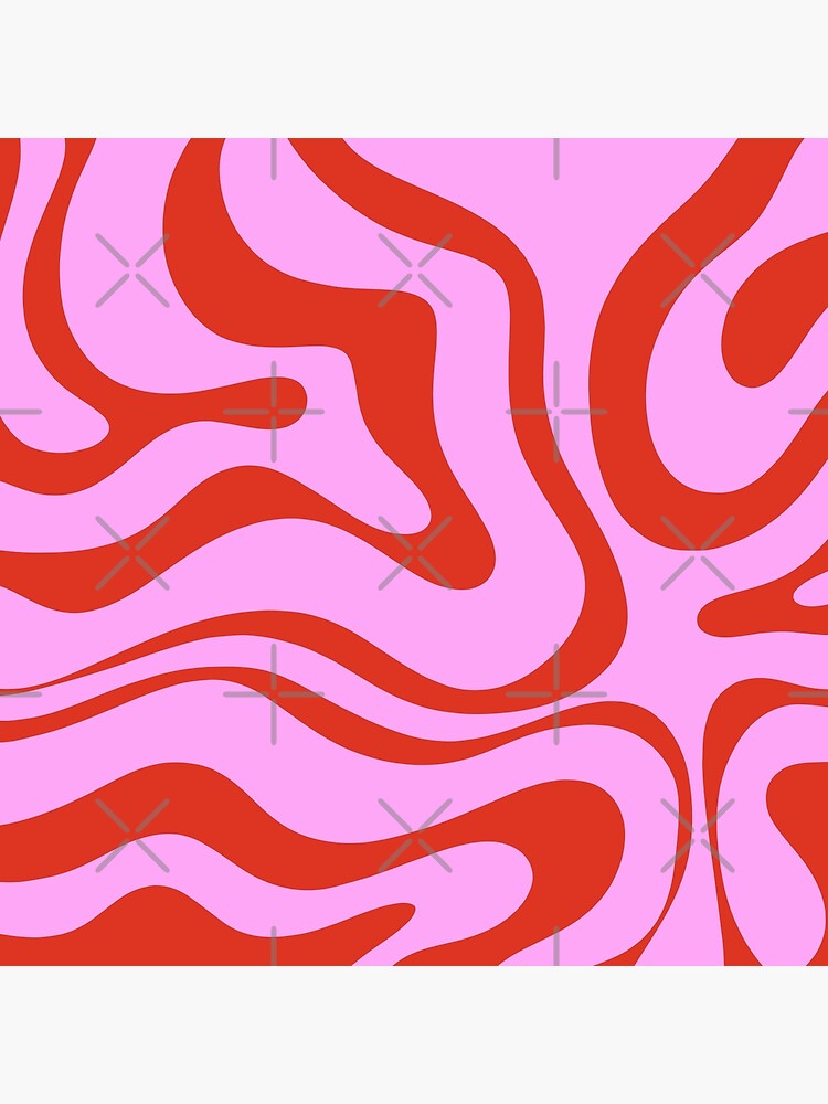 Wave y2k background for retro design. Liquid groovy marble pink