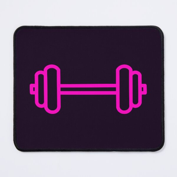 Item preview, barbell pink neon weight lifting strength designed and sold by MiraNomegusta.