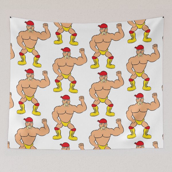 Aperçu de l'œuvre dessin animé années 80 années 90 lutteur muscles bronzés créée et vendue par Captain-Jackson.