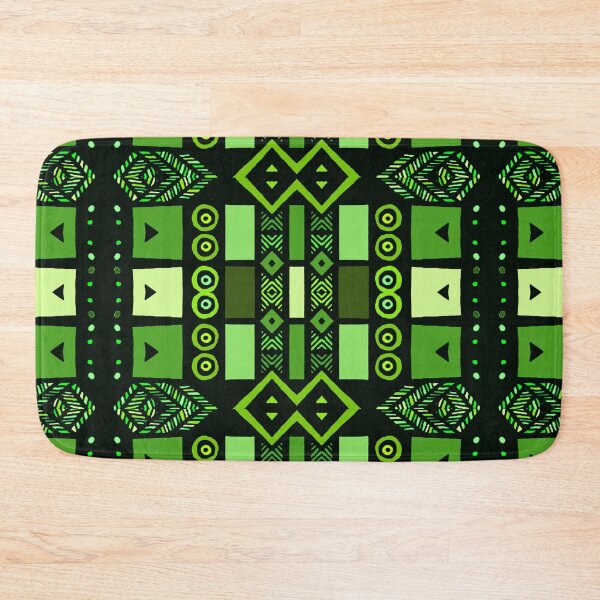 Item preview, Green Modern African Boho Mudcloth Style Check Patterns designed and sold by Tony Cisse.