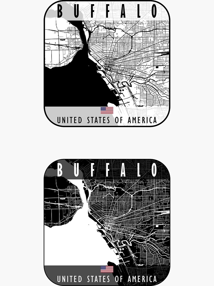 Buffalo Map Usa Sticker Pack Sticker For Sale By Hatimelhag Redbubble 5451