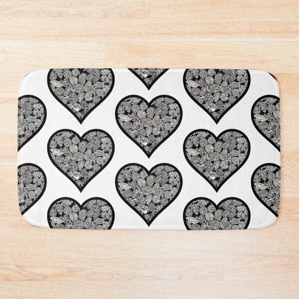 Item preview, Black and White Floral Heart designed and sold by BuzzySpaceBee.