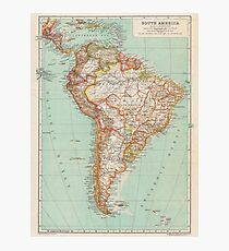 South America Antique Maps Photographic Print