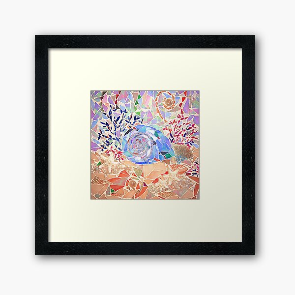 Seashell & Coral Mosaic 2 Framed Art Print
