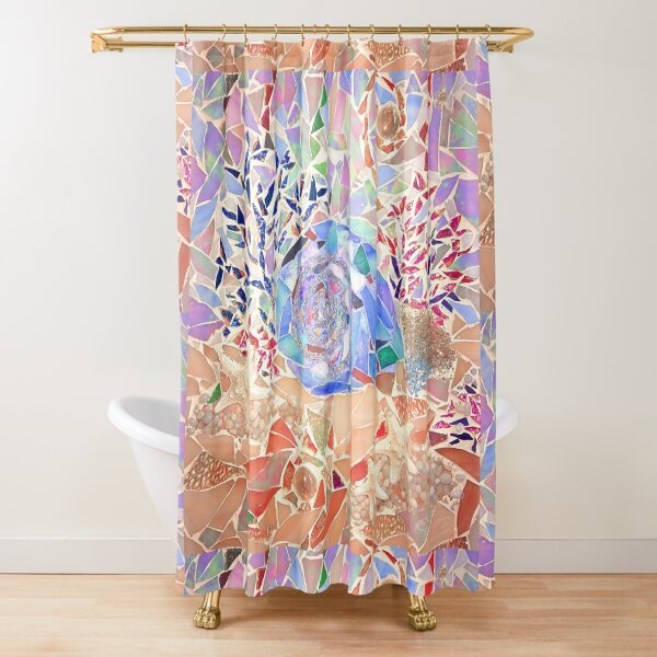 Seashell & Coral Mosaic 2 Shower Curtain