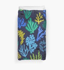 Marine life, seaweed illustration Duvet Cover