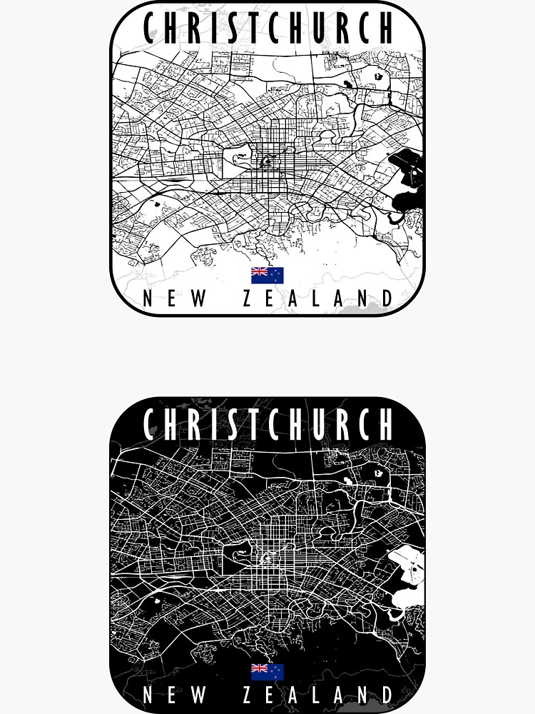 "CHRISTCHURCH MAP NEW ZEALAND Sticker Pack" Sticker for Sale by