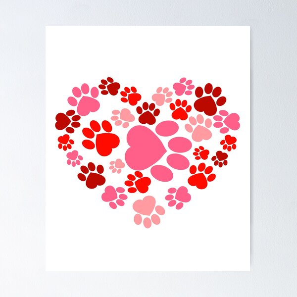Aperçu de l'œuvre Coeur d'impression de patte de chien créée et vendue par SouthernDesigns.