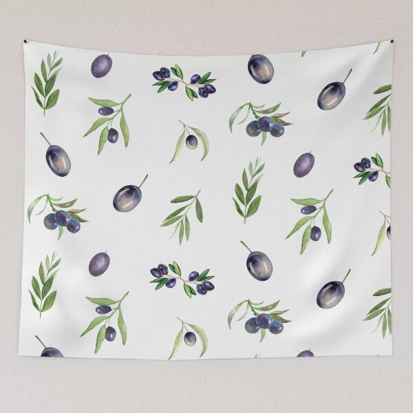 Item preview, Watercolor Black Olives and Olive Branches Botanical designed and sold by silviaol.
