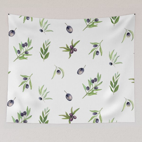 Item preview, Mixed Watercolor Black Olives and Olive Branches Botanical designed and sold by silviaol.