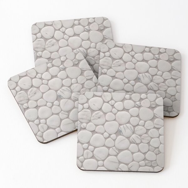 Item preview, Beach Stone Pattern with White and Grey Marble Pebbles and Beige Sand designed and sold by PrettyLittlePic.