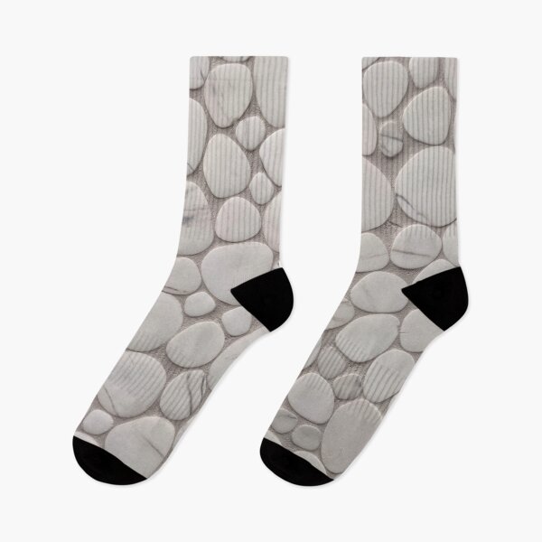 Item preview, Beach Stone Pattern with White and Grey Marble Pebbles and Beige Sand designed and sold by PrettyLittlePic.