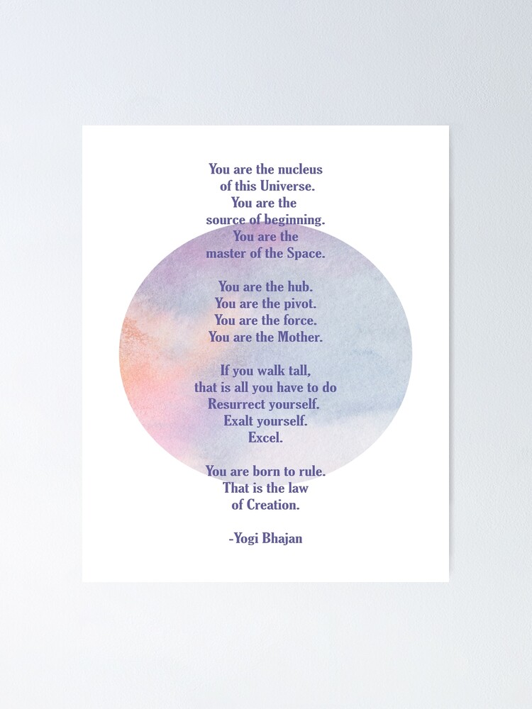 Yogi Bhajan Quote on pastel circle background