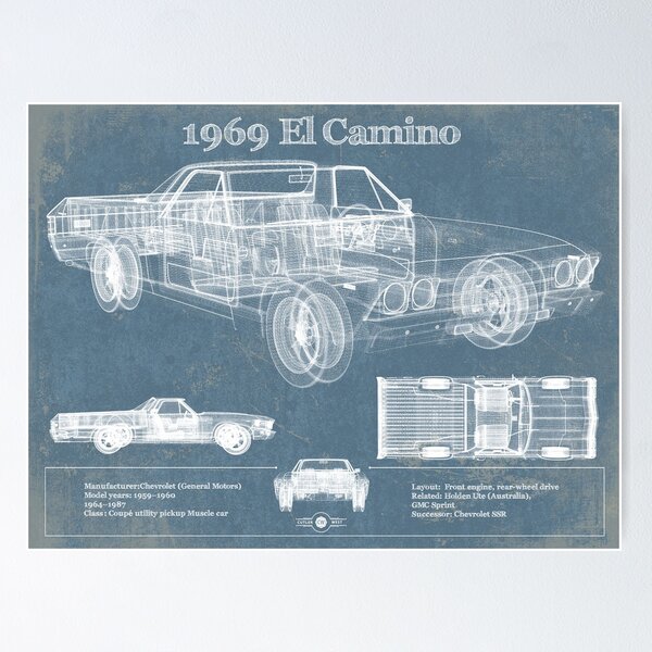 Chevrolet El Camino wall art. Wall decor photography canvas 11x14