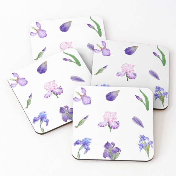 Item preview, Watercolor Blue, Purple, Pink Iris Flowers designed and sold by silviaol.