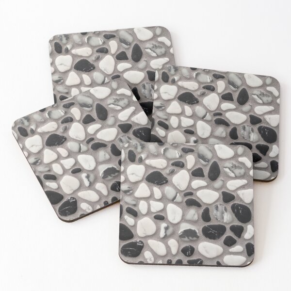 Item preview, Beach Stone Pattern with Black and White Marble Pebbles and Grey Wet Sand designed and sold by PrettyLittlePic.