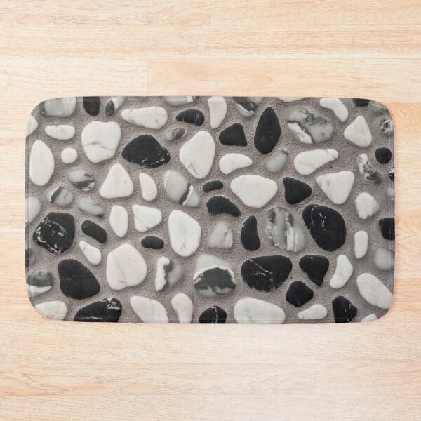 Gray Pebbles Bath Mat Gray Bathroom Grey Decor Pebble Bath Mats