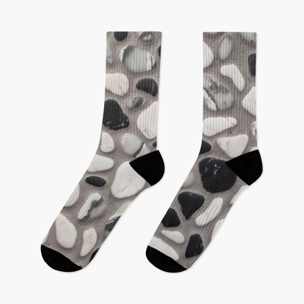 Item preview, Beach Stone Pattern with Black and White Marble Pebbles and Grey Wet Sand designed and sold by PrettyLittlePic.