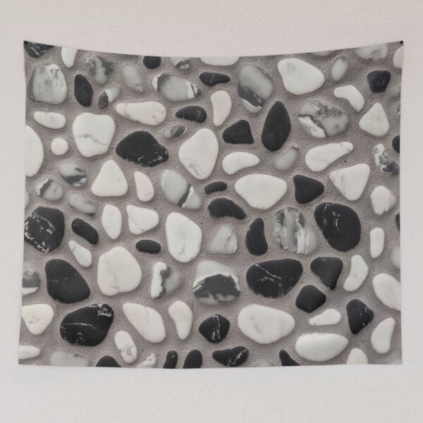 Item preview, Beach Stone Pattern with Black and White Marble Pebbles and Grey Wet Sand designed and sold by PrettyLittlePic.