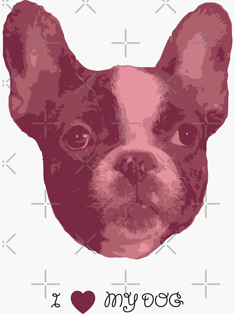 I love my dog - French Bulldog (Pink) by PrintablesP