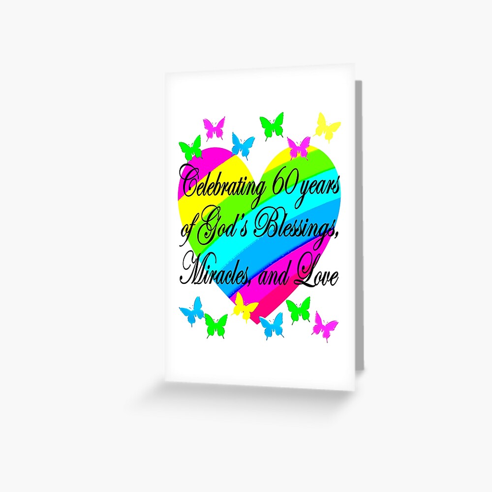 PRETTY HEART 60TH BIRTHDAY DESIGN Greeting Card
