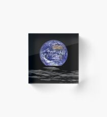 Earth Rise on Moon Acrylic Block