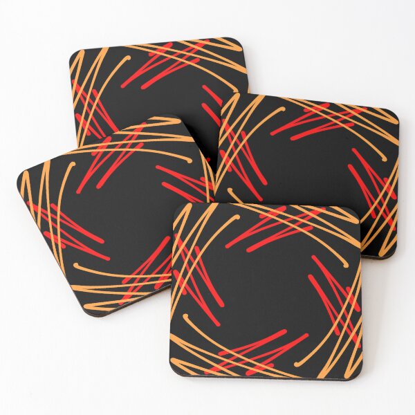 Item preview, Red Orange Hand Drawn Zig Zag Square Abstract designed and sold by that5280lady.