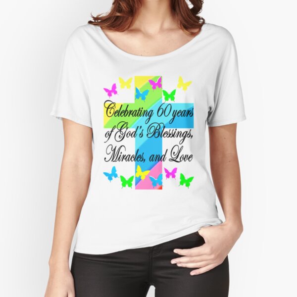 RELIGIOUS 60TH BIRTHDAY CROSS DESIGN Relaxed Fit T-Shirt
