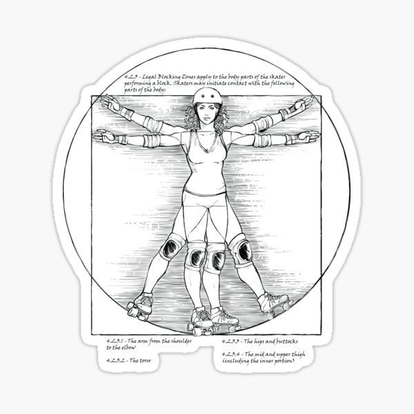 Vitruvian Skater in duotone Sticker