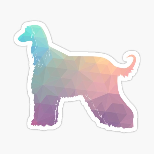 Afghan Hound Geometric Dog Breed Silhouette - Pastel Sticker
