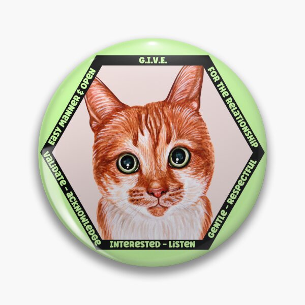 Item preview, Interpersonal Effectiveness: GIVE. The Therapeutic Cat Hexagon Collection, representing strength and wisdom. designed and sold by Orianah.