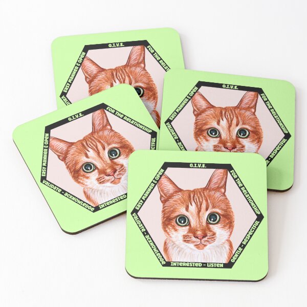 Item preview, Interpersonal Effectiveness: GIVE. The Therapeutic Cat Hexagon Collection, representing strength and wisdom. designed and sold by Orianah.