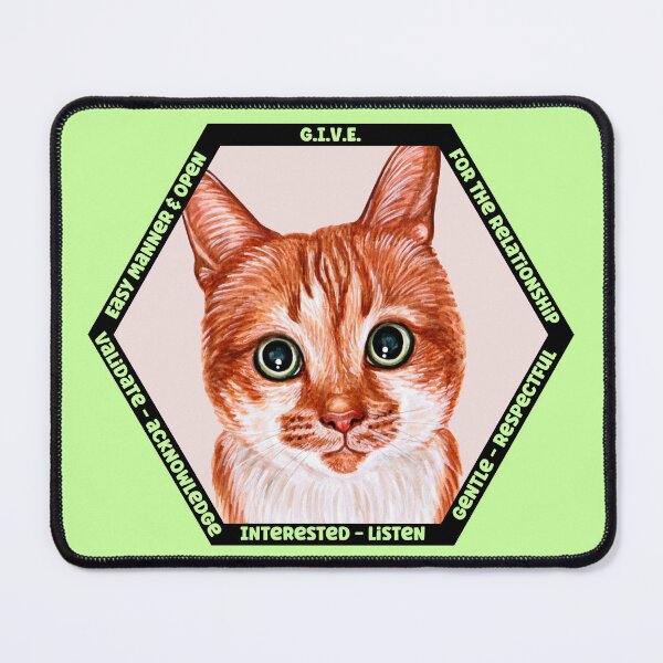 Item preview, Interpersonal Effectiveness: GIVE. The Therapeutic Cat Hexagon Collection, representing strength and wisdom. designed and sold by Orianah.