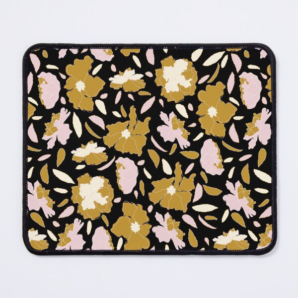 Item preview, Black Boho Mustard Green Camellias designed and sold by Lozzie Eliza Designs.
