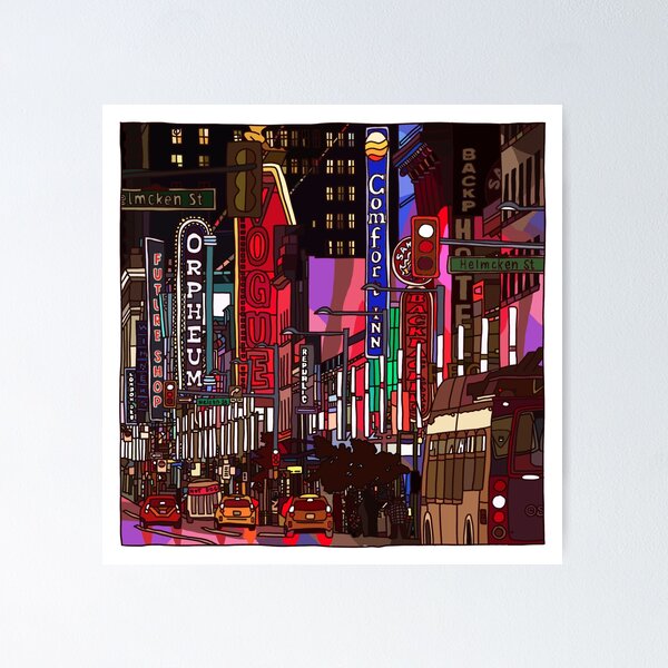Item preview, Vancouver downtown city designed and sold by lalashellsArt.
