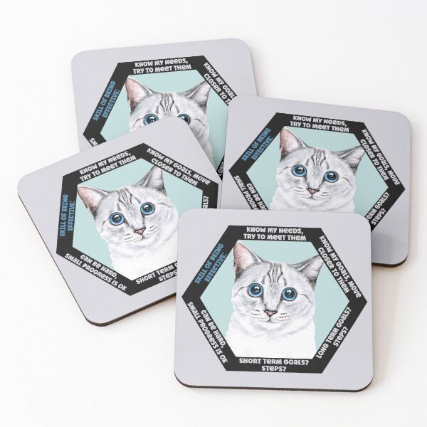 Item preview, Emotion Regulation DBT skills practice: Being Effective. The Therapeutic Cat Hexagon Collection, symbolizing strength and wisdom designed and sold by Orianah.
