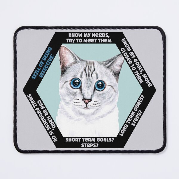 Item preview, Emotion Regulation DBT skills practice: Being Effective. The Therapeutic Cat Hexagon Collection, symbolizing strength and wisdom designed and sold by Orianah.