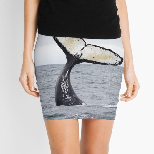 Waving Whale's Tail Mini Skirt