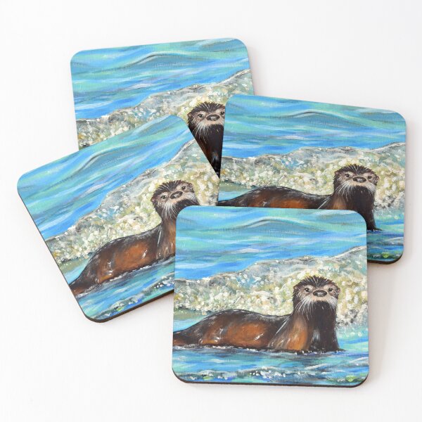 Item preview, Otter in the Waves 2 Painting designed and sold by Art by Kirsten Sneath.