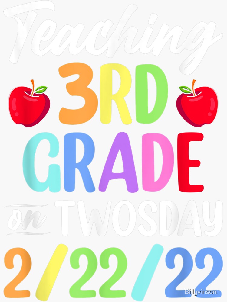 Teaching 3rd Grade On Twosday 2 22 22 22nd February 2022 Sticker For